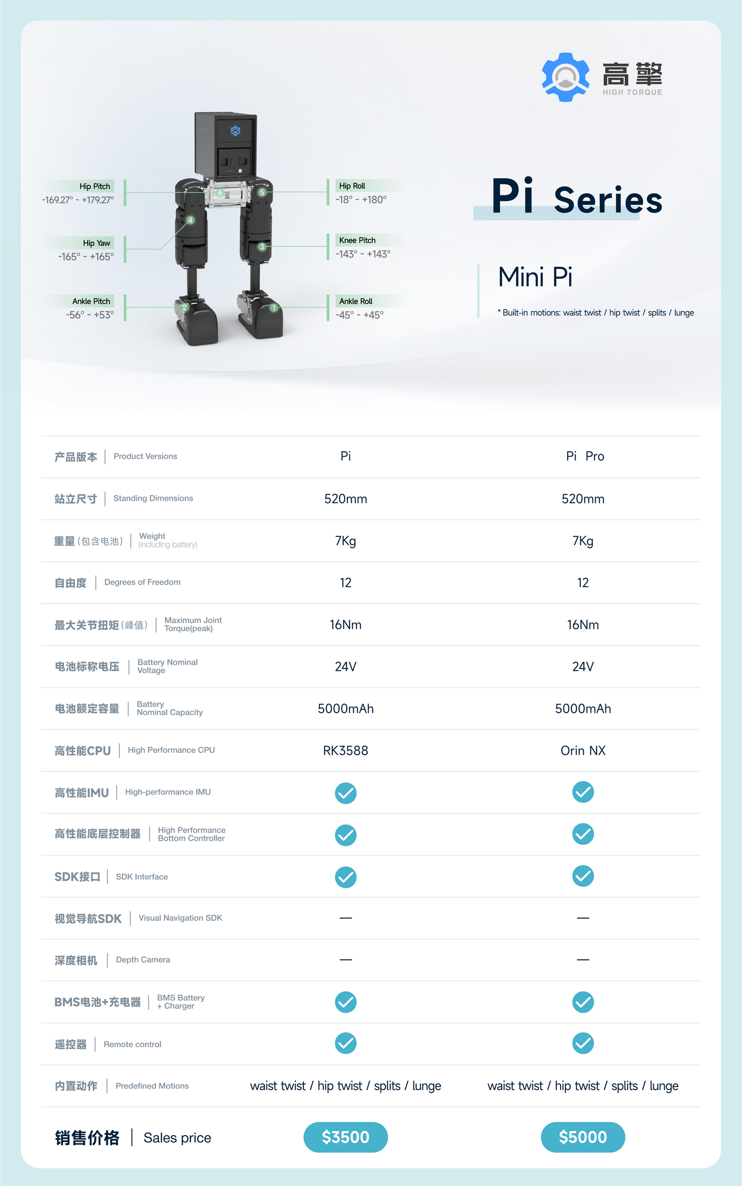 Bipedal robot Mini Pi